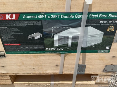 KJ K4525 Double Garage Steel Barn Shed - Unused