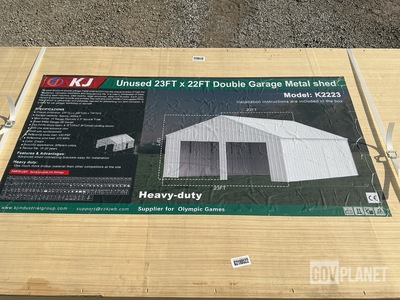 KJ K2223 Double Garage Metal Shed - Unused