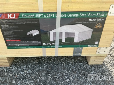KJ K4525 Double Garage Steel Barn Shed - Unused
