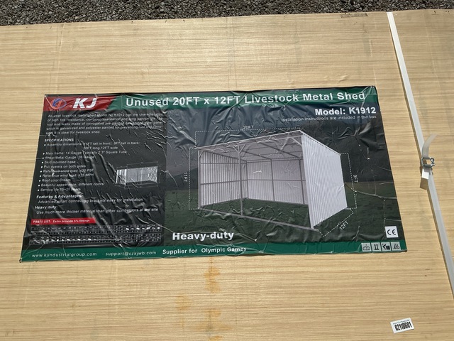 KJ K1912 Livestock Metal Shed - Unused