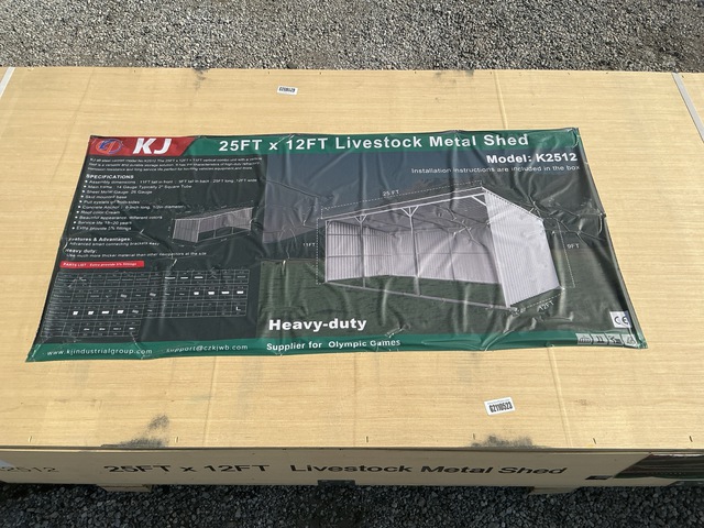 KJ K2512 Livestock Metal Shed - Unused