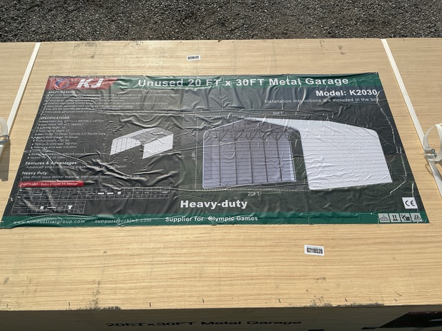 KJ K2030 Metal Garage - Unused