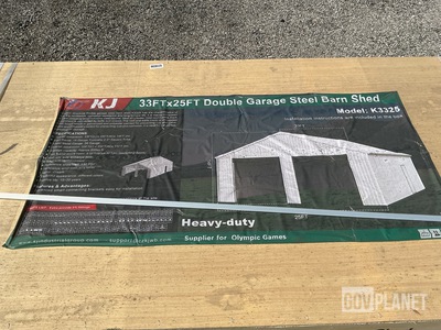 KJ K3325 Double Garage Steel Barn Shed - Unused