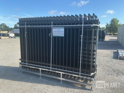 (24) Pieces of KJ Powder Coated Steel Fence w/(25) Post Connectors - Unused