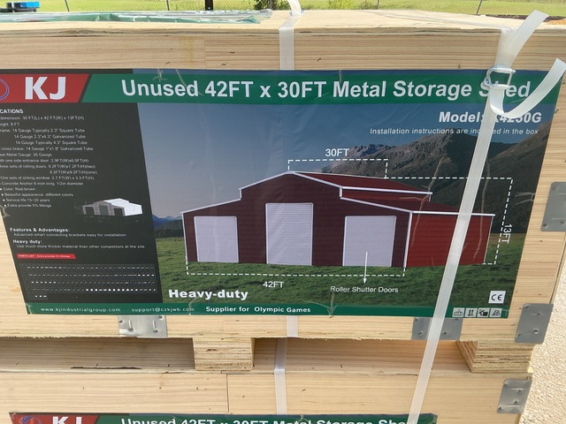 KJ K4230G Metal Storage Shed - Unused