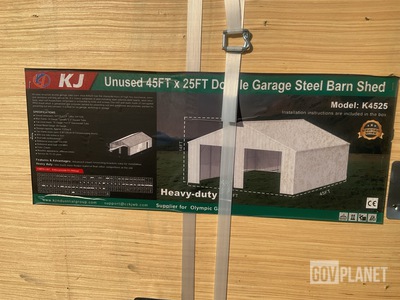 KJ K4525 Double Garage Steel Barn Shed - Unused