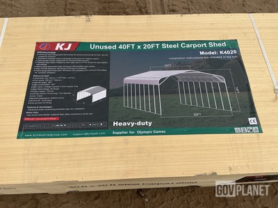 KJ K4020 Steel Carport Shed - Unused