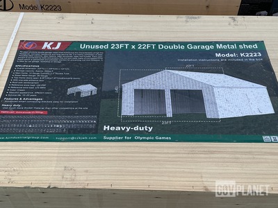 KJ K2223 Double Garage Metal Shed - Unused