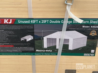 KJ K4525 Double Garage Steel Barn Shed - Unused