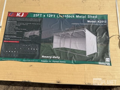 KJ K2512 Livestock Metal Shed - Unused