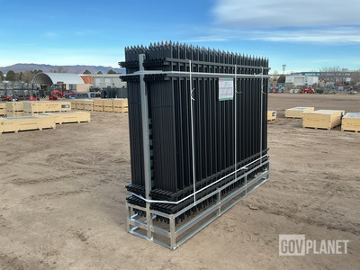 (24) Pieces of KJ Powder Coated Steel Fence w/(25) Post Connectors - Unused