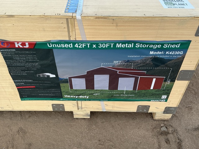 KJ K4230G Metal Storage Shed - Unused