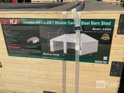 KJ K4525 Double Garage Steel Barn Shed - Unused
