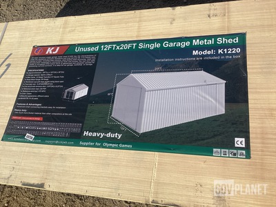 KJ K1220 Single Garage Metal Garage Shed - Unused