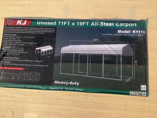 KJ K1119 All-Steel Carport - Unused