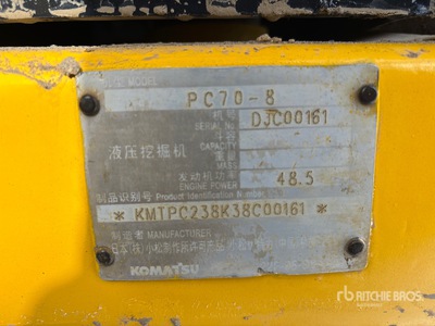 2010 Komatsu PC70-8 Excavadora de Cadenas
