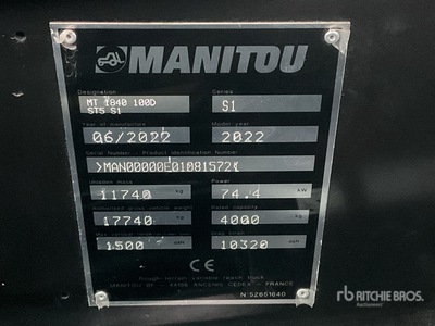 2022 Manitou MT1840 Telehandler
