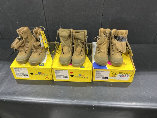(12) Pairs of Men's Boots & (1) Pair of Combat Boots