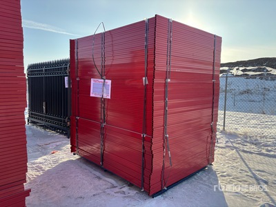 Quantity of (90) 6 ft x 8 ft Powder Coated Site Fence (Unused)