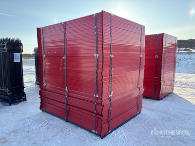 Quantity of (90) 6 ft x 8 ft Powder Coated Site Fence (Unused)