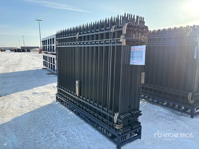 Quantity of (20) 10 ft x 7 ft Powder Coated Wrought Iron Site Fence (Unused)