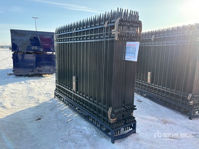 Quantity of (20) 10 ft x 7 ft Powder Coated Wrought Iron Site Fence (Unused)