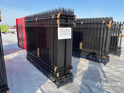 Quantity of (20) 10 ft x 7 ft Powder Coated Wrought Iron Site Fence (Unused)