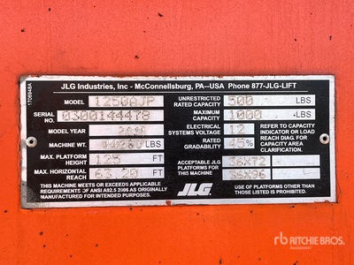 2011 JLG 1250AJP Articulating Boom Lift