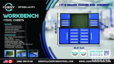 Steelman Work Bench 7FT-18D Blue (Unused)