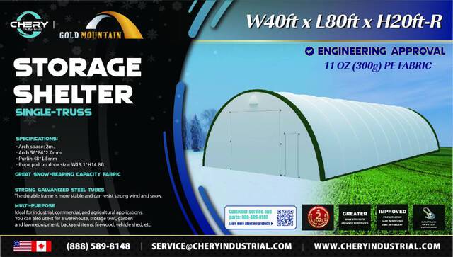 Gold Mountain S408020R-300gPE Storage Canopy (Unused)