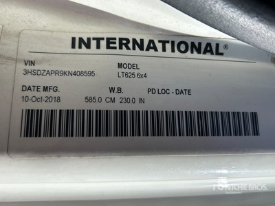 2019 International LT625 6x4 T/A Sleeper Truck Tractor