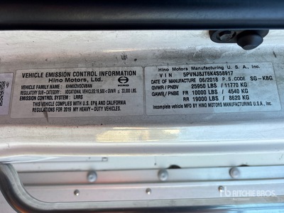 2019 Hino 268 バントラック