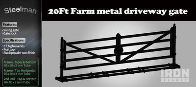Steelman Metal Driveway Gate (Unused)