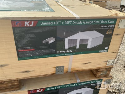 KJ K4525 Double Garage Steel Barn Shed - Unused