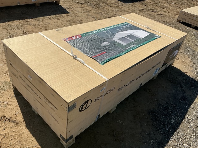 KJ K2223 Double Garage Metal Shed - Unused