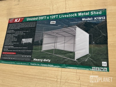 KJ K1912 Livestock Metal Shed - Unused