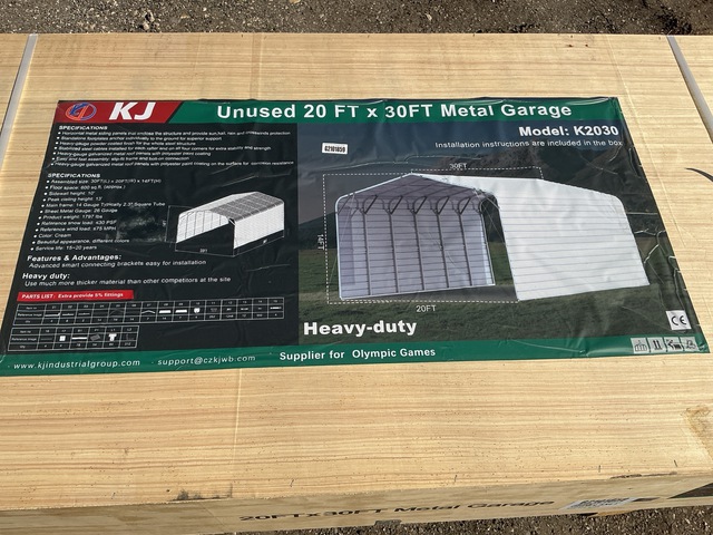 KJ K2030 Metal Garage - Unused