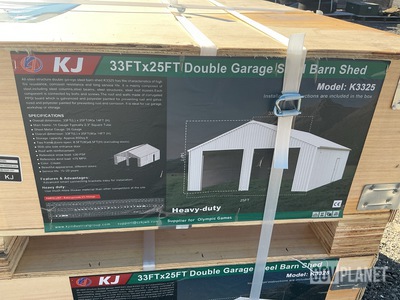 KJ K3325 Double Garage Steel Barn Shed - Unused