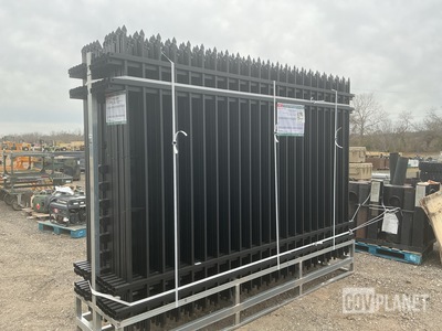 (24) Pieces of KJ Powder Coated Steel Fence w/(25) Post Connectors - Unused