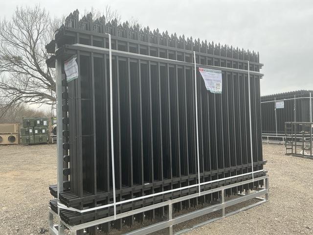 (24) Pieces of KJ Powder Coated Steel Fence w/(25) Post Connectors - Unused