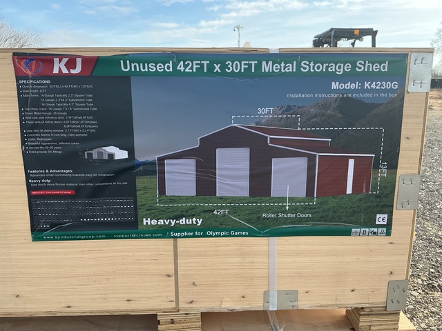 KJ K4230G Metal Storage Shed - Unused