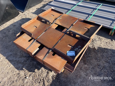 Quantity of (10) 2025 Kit Containers QT-F-BLANK Skid Steer Attachment Mounting Plate (Unused)