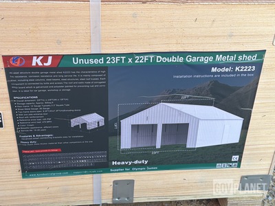 KJ K2223 Double Garage Metal Shed - Unused