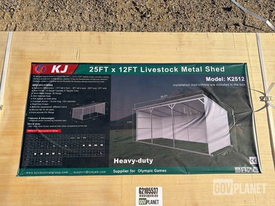 KJ K2512 Livestock Metal Shed - Unused