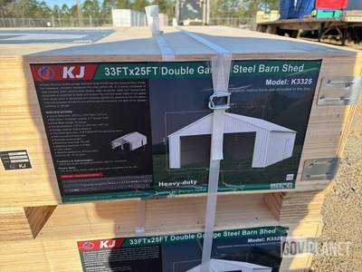 KJ K3325 Double Garage Steel Barn Shed - Unused