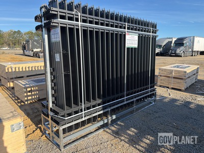 (24) Pieces of KJ Powder Coated Steel Fence w/(25) Post Connectors - Unused