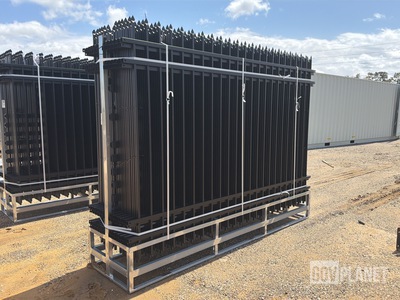 (24) Pieces of KJ Powder Coated Steel Fence w/(25) Post Connectors - Unused