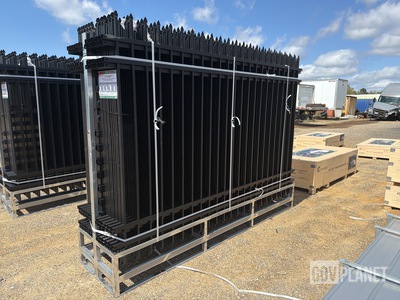 (24) Pieces of KJ Powder Coated Steel Fence w/(25) Post Connectors - Unused