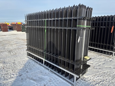 Quantity of (22) 9 ft 6 in Powder Coated Fencing