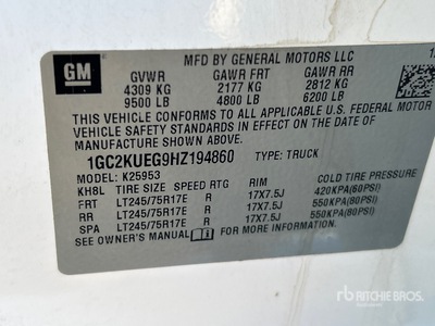 2017 Chevrolet Silverado 2500HD 4x4 Extended Cab Pickup